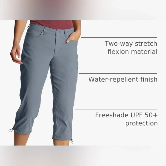 🐣Eddie Bauer  Graphite Rainier Capri Pants size 24 W NWT - Picture 2 of 10